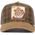 truckerkeps-brun-lejon-king-moon-lion-uk-plaid-the-farm-fran-goorin-bros