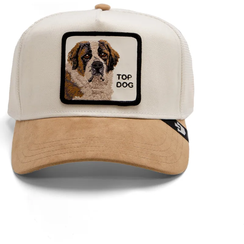 truckerkeps-beige-hund-sankt-bernhard-top-dog-the-suede-st-bernard-the-farm-fran-goorin-bros