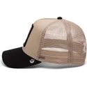 gorra-trucker-beige-y-negra-serpiente-the-vicious-snake-eco-brutalism-the-farm-de-goorin-bros