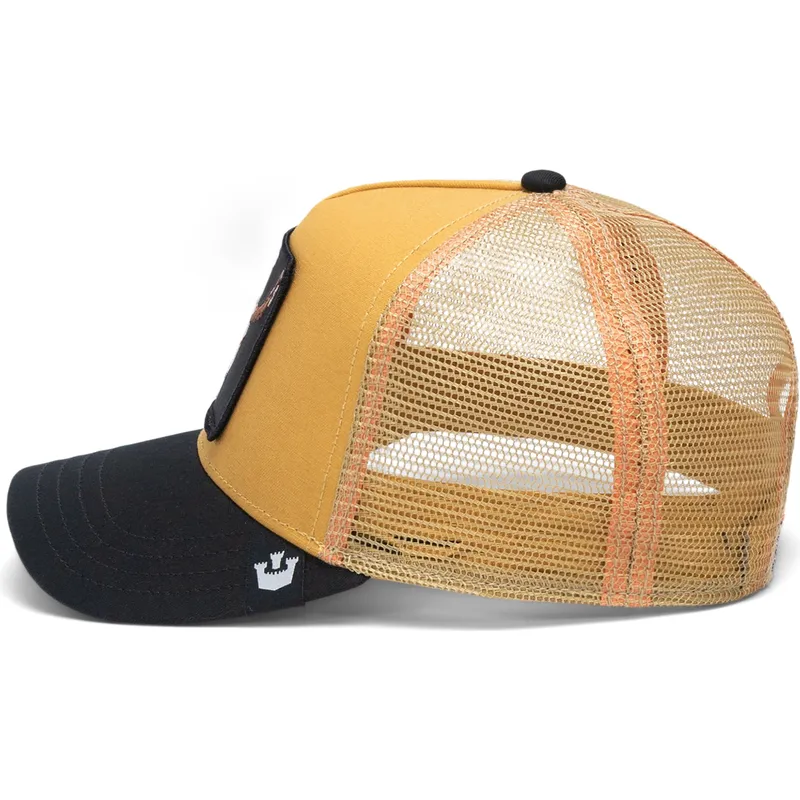 gul-och-svart-trucker-keps-tjur-the-dead-skull-eco-brutalism-the-farm-fran-goorin-bros