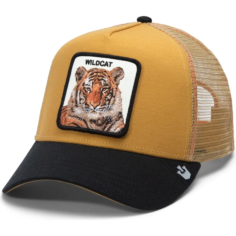 truckerkeps-brun-och-svart-tiger-the-wildcat-tiger-big-cats-the-farm-fran-goorin-bros