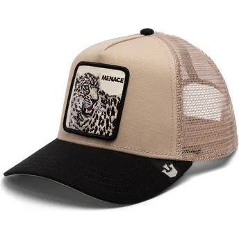 goorin-bros-keps-trucker-beige-och-svart-leopard-menace-the-snow-leopard-big-cats-the-farm