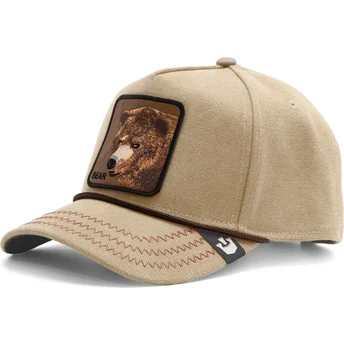 goorin-bros-the-farm-snapback-ljusbrun-kurvad-keps-med-bjorn-bear-bare-duck-canvas