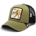 goorin-bros-fierce-cat-teefs-extinct-the-farm-gron-och-svart-sabeltandad-katt-truckerkeps-for-barn