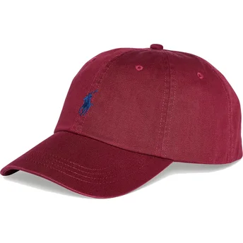 Justerbar bomullskeps i vinröd Chino Classic Sport från Polo Ralph Lauren