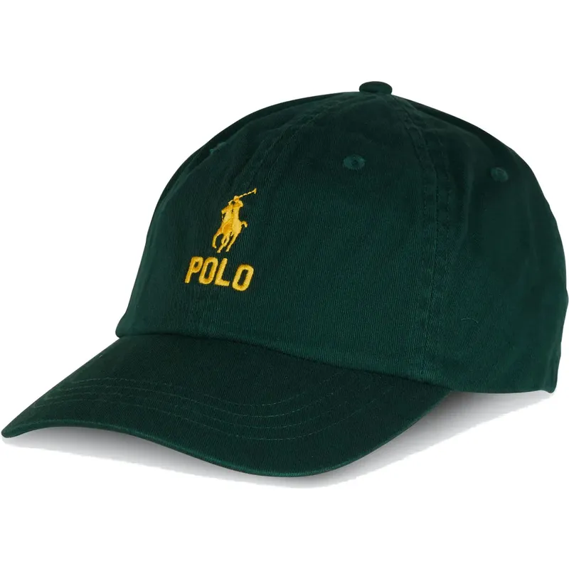 gron-bojd-justerbar-keps-med-gul-classic-sport-logotyp-fran-polo-ralph-lauren