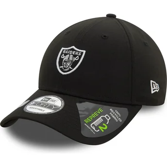 Justerbar svart böjd keps 9FORTY REPREVE Mini Logo från Las Vegas Raiders NFL av New Era