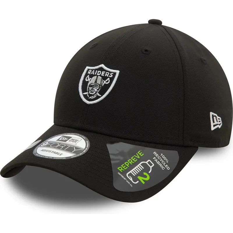 svart-bojd-justerbar-keps-9forty-repreve-mini-logo-fran-las-vegas-raiders-nfl-av-new-era