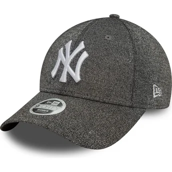 Justerbar svart kurvad keps för kvinnor 9FORTY Glitter från New York Yankees MLB av New Era