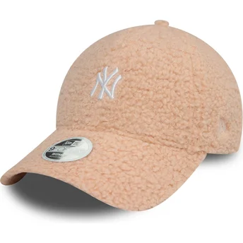 Justerbar rosa bågformad 9FORTY Borg keps för kvinnor från New York Yankees MLB av New Era