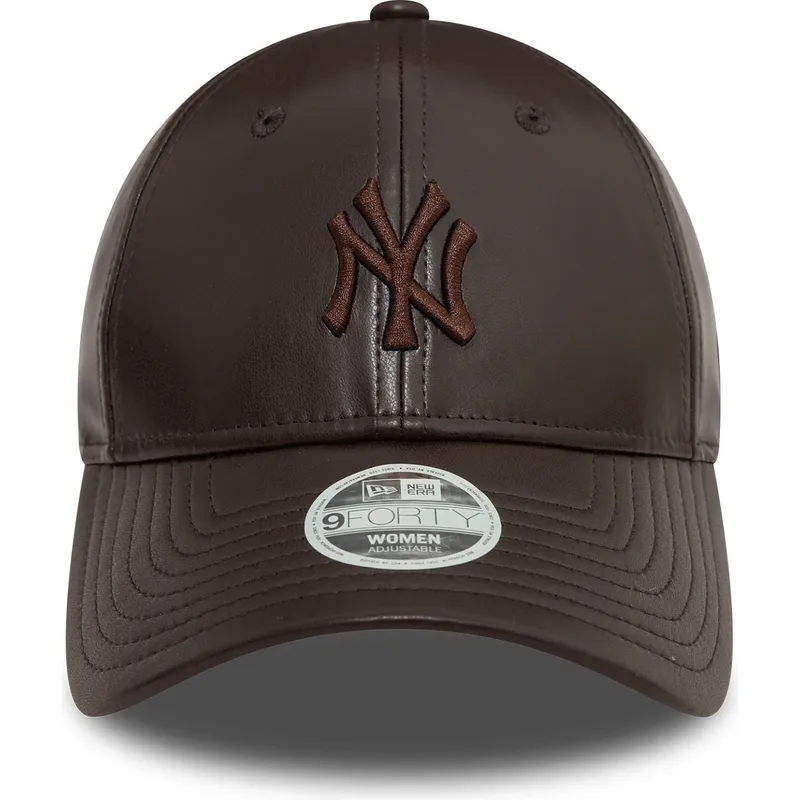 new-era-new-york-yankees-mlb-9forty-midi-pu-justerbar-brun-kurvad-keps-for-kvinnor-med-brunt-logo