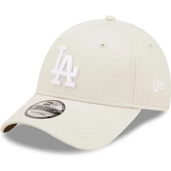 Beige justerbar 9FORTY League Essential böjd keps Los Angeles Dodgers MLB från New Era