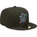 new-era-59fifty-ac-perf-miami-marlins-mlb-svart-justerbar-flat-keps