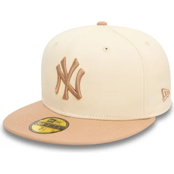 Beige och brun justerbar 59FIFTY sidopatch-keps från New York Yankees MLB av New Era