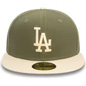 los-angeles-dodgers-mlb-new-era-59fifty-side-patch-gron-och-beige-justerad-flat-keps