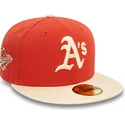 oakland-athletics-mlb-59fifty-side-patch-orange-och-beige-justerbar-platt-keps-fran-new-era