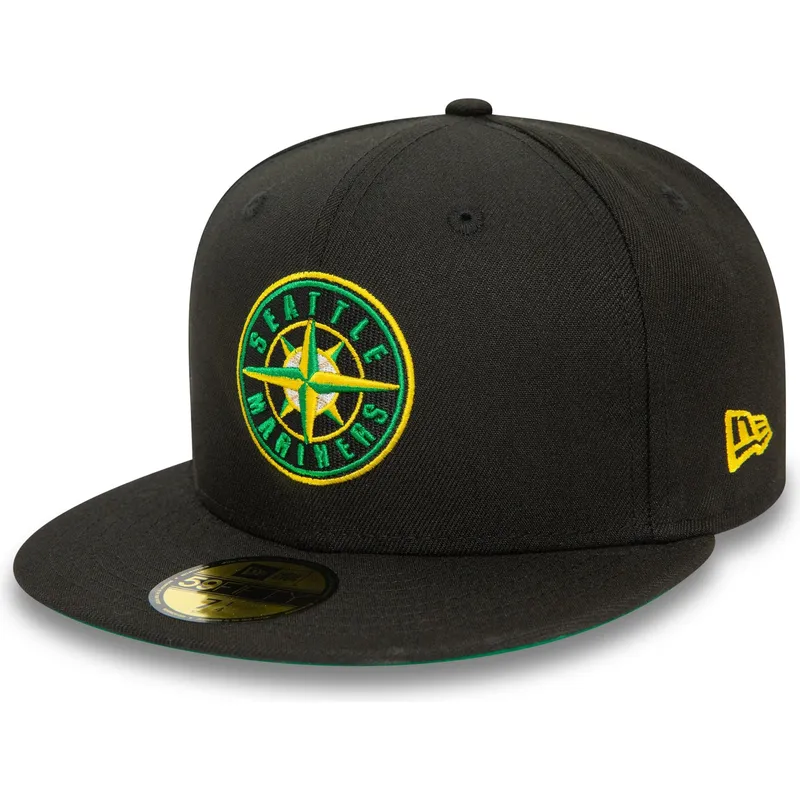 svart-justerbar-flat-keps-59fifty-seattle-mariners-mlb-fran-new-era