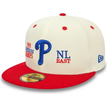 Beige och röd platt justerbar 59FIFTY 93 Division mössa från Philadelphia Phillies MLB av New Era