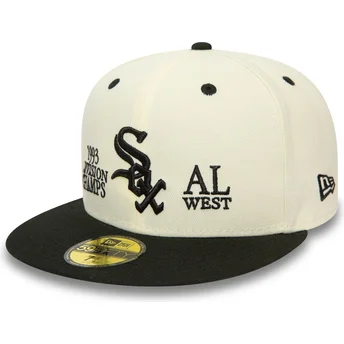 Beige och svart justerbar 59FIFTY 93 Division keps från Chicago White Sox MLB av New Era