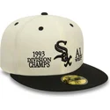 beige-och-svart-justerbar-flat-keps-59fifty-93-division-chicago-white-sox-mlb-fran-new-era