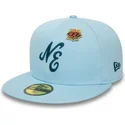 new-era-59fifty-anniversary-script-ljusbla-justerbar-flat-keps