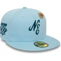 new-era-59fifty-anniversary-script-ljusbla-justerbar-flat-keps