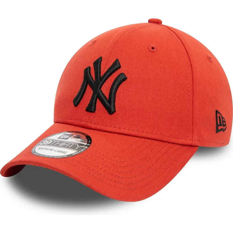 new-york-yankees-mlb-new-era-39thirty-league-essential-orange-bojd-keps-med-svart-logotyp