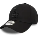 los-angeles-dodgers-mlb-new-era-39thirty-svart-monokrom-kurvad-keps-med-justerbar-passform-och-svart-logotyp