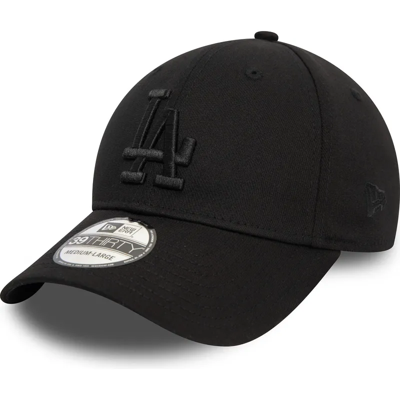 los-angeles-dodgers-mlb-new-era-39thirty-svart-monokrom-kurvad-keps-med-justerbar-passform-och-svart-logotyp los-angeles-dodgers-mlb-new-era-39thirty-svart-monokrom-kurvad-keps-med-justerbar-passform-och-svart-logotyp
