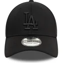 los-angeles-dodgers-mlb-new-era-39thirty-svart-monokrom-kurvad-keps-med-justerbar-passform-och-svart-logotyp