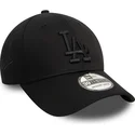 los-angeles-dodgers-mlb-new-era-39thirty-svart-monokrom-kurvad-keps-med-justerbar-passform-och-svart-logotyp