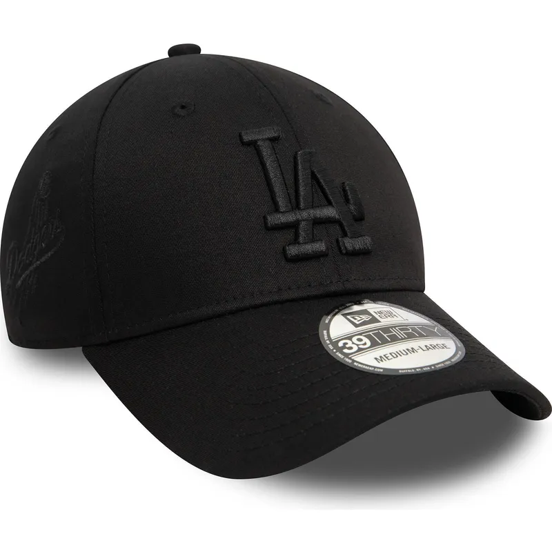 los-angeles-dodgers-mlb-new-era-39thirty-svart-monokrom-kurvad-keps-med-justerbar-passform-och-svart-logotyp los-angeles-dodgers-mlb-new-era-39thirty-svart-monokrom-kurvad-keps-med-justerbar-passform-och-svart-logotyp