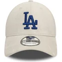 beige-bojd-keps-med-bla-logotyp-39thirty-faux-suede-los-angeles-dodgers-mlb-fran-new-era
