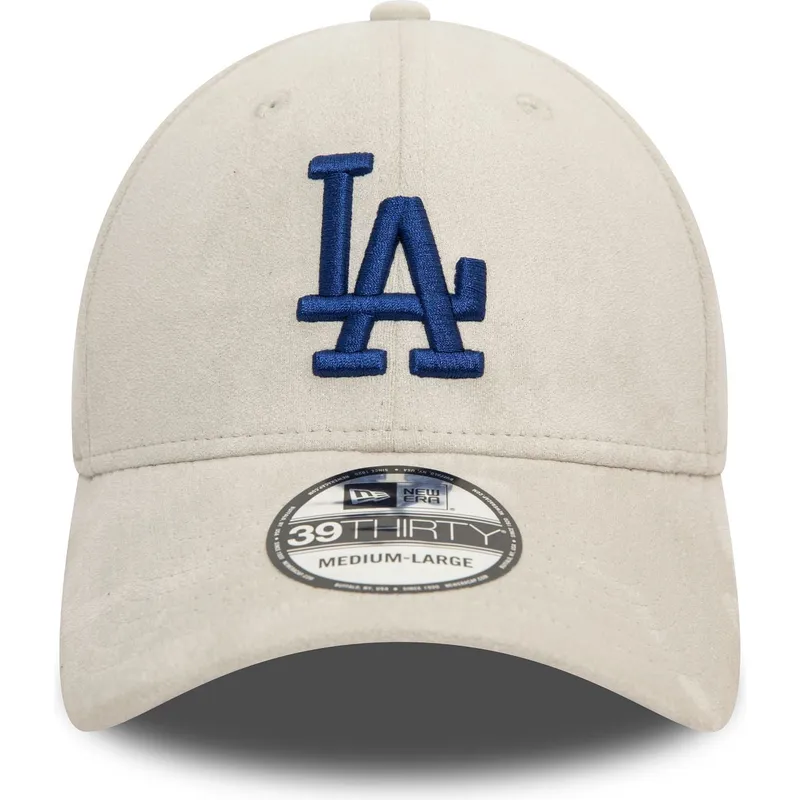 beige-bojd-keps-med-bla-logotyp-39thirty-faux-suede-los-angeles-dodgers-mlb-fran-new-era