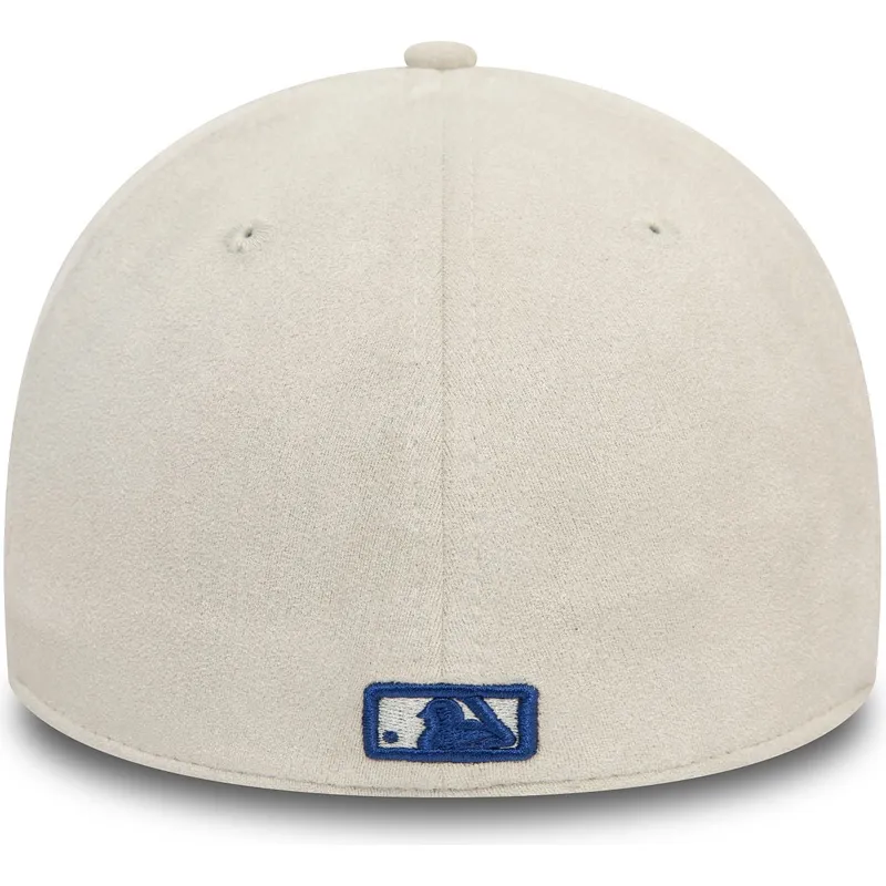 beige-bojd-keps-med-bla-logotyp-39thirty-faux-suede-los-angeles-dodgers-mlb-fran-new-era