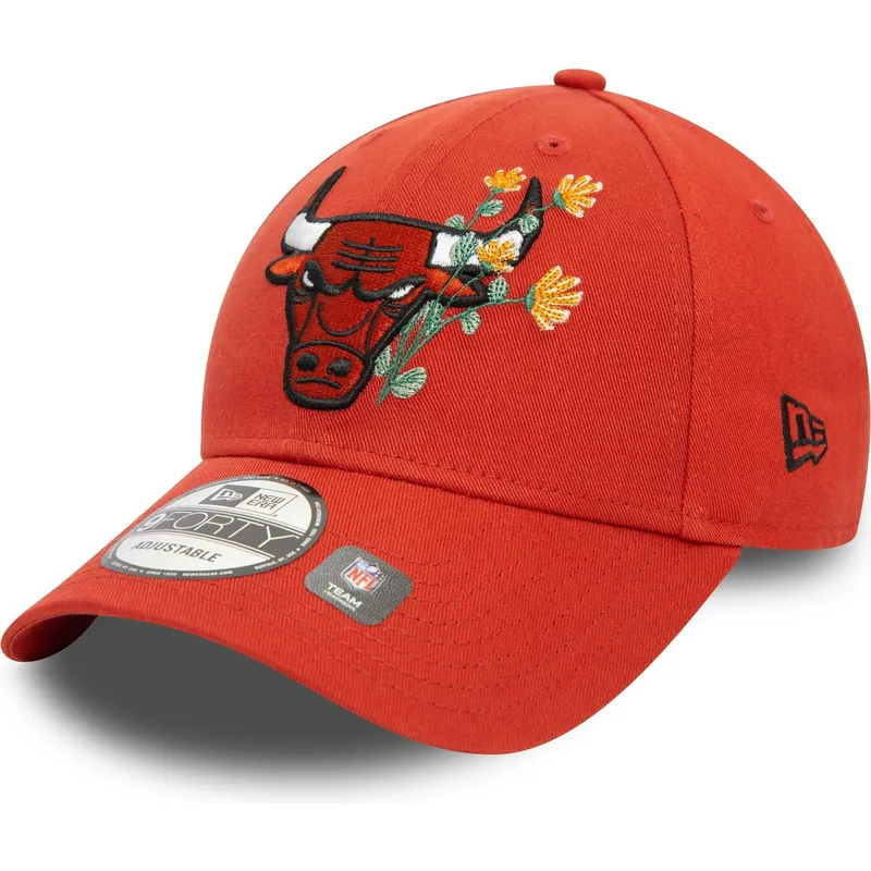 justerbar-orange-bojd-keps-9forty-flower-icon-chicago-bulls-nba-fran-new-era