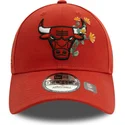 chicago-bulls-nba-new-era-9forty-justerbar-orange-kurvkeps-med-blomikon