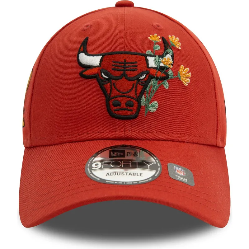 justerbar-orange-bojd-keps-9forty-flower-icon-chicago-bulls-nba-fran-new-era
