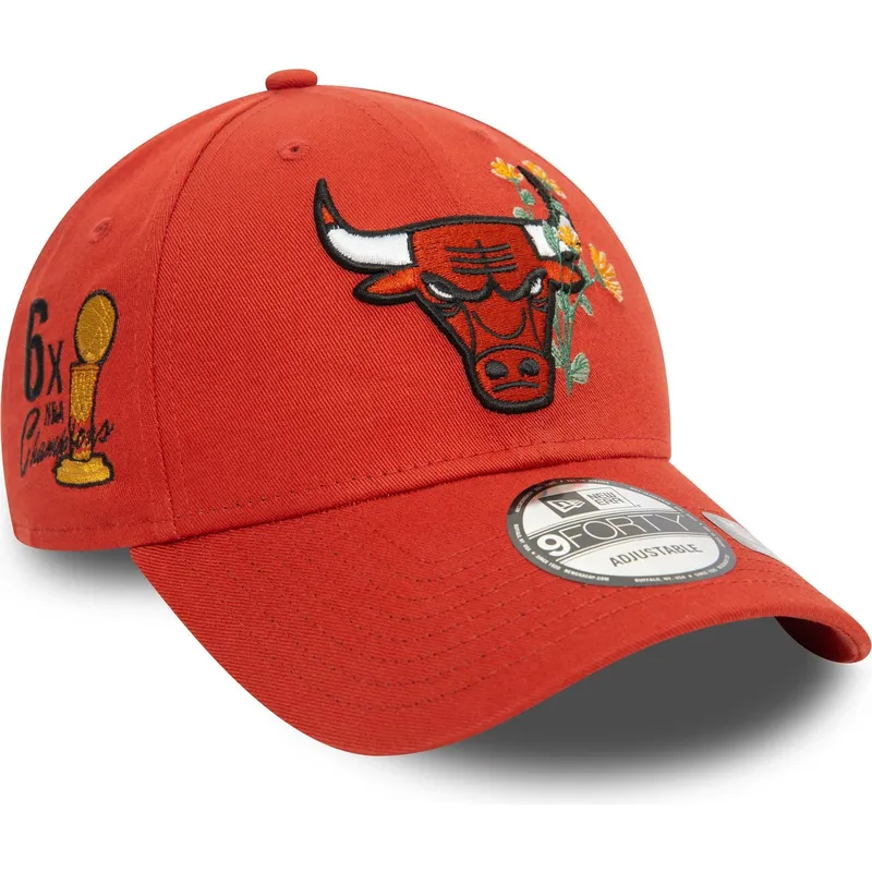 justerbar-orange-bojd-keps-9forty-flower-icon-chicago-bulls-nba-fran-new-era
