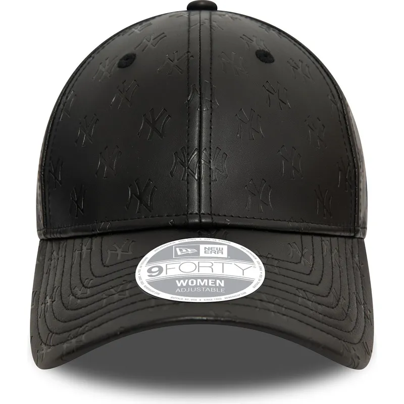 new-era-new-york-yankees-mlb-9forty-pu-monogram-justerbar-svart-bojd-keps-for-kvinnor