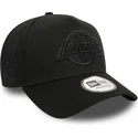 los-angeles-lakers-nba-new-era-9forty-e-frame-monochrome-svart-bojd-skarm-snapback-keps-med-svart-logotyp