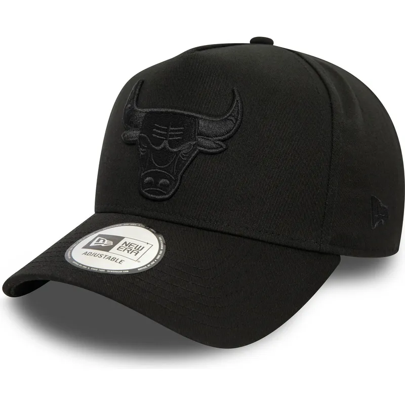chicago-bulls-nba-new-era-9forty-e-frame-monochrome-svart-bojd-skarm-snapback-keps-med-svart-logotyp
