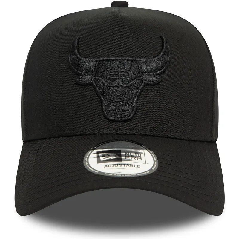 chicago-bulls-nba-new-era-9forty-e-frame-monochrome-svart-bojd-skarm-snapback-keps-med-svart-logotyp