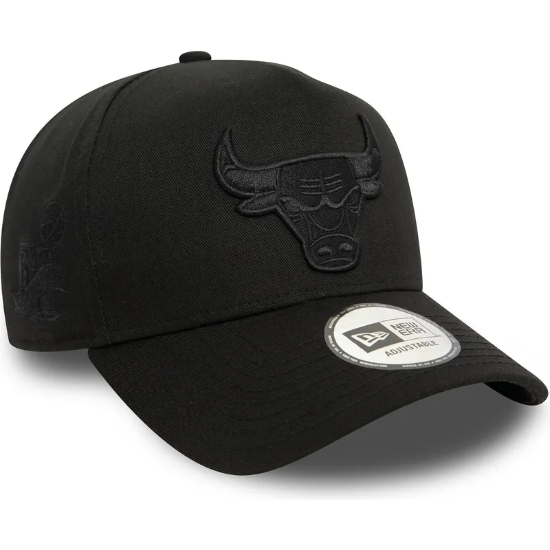 chicago-bulls-nba-new-era-9forty-e-frame-monochrome-svart-bojd-skarm-snapback-keps-med-svart-logotyp