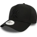 new-york-yankees-mlb-9forty-e-frame-monochrome-svart-snapback-keps-med-bojd-skarm-och-svart-logotyp-fran-new-era