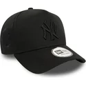 new-york-yankees-mlb-9forty-e-frame-monochrome-svart-snapback-keps-med-bojd-skarm-och-svart-logotyp-fran-new-era