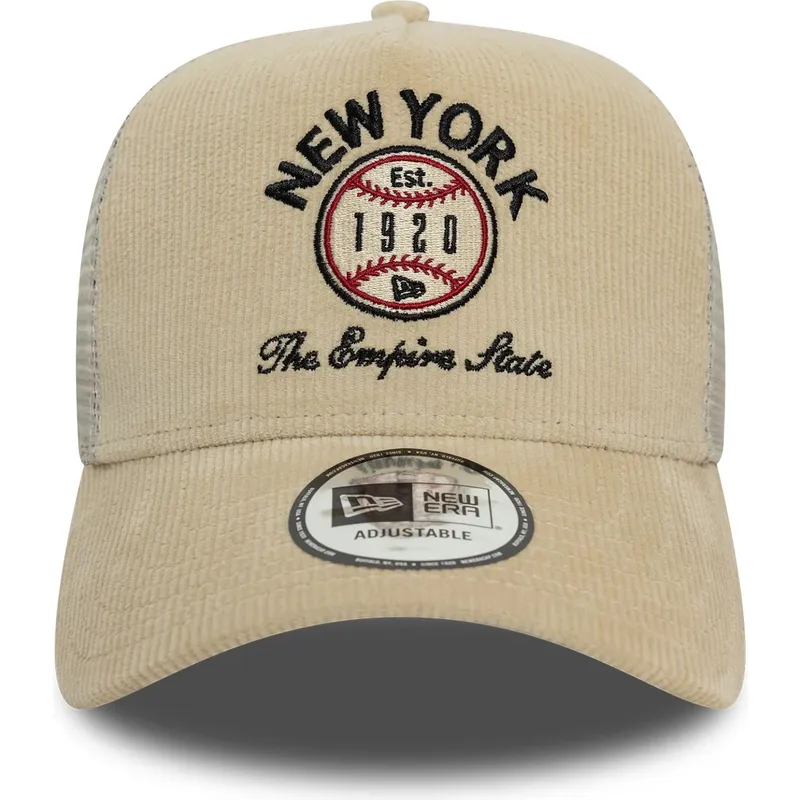 beige-9forty-a-frame-cord-graphic-truckerkeps-new-york-states-and-countries-fran-new-era