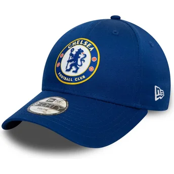 Kepsar böjd blå snapback för barn 9FORTY Core från Chelsea Football Club Premier League av New Era