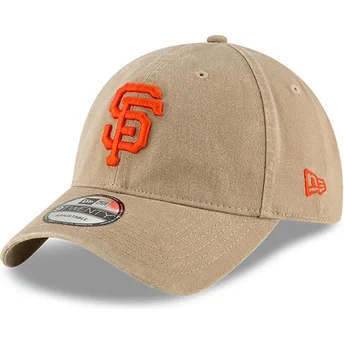 Justerbar beige böjd keps 9TWENTY Core Classic från San Francisco Giants MLB av New Era