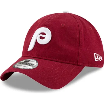Philadelphia Phillies MLB 9TWENTY Core Classic mörkröd justerbar böjd keps från New Era